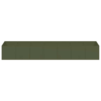 Fioriera Verde Oliva 280x80x40 cm in Acciaio