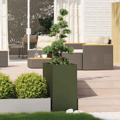 Fioriera Verde Oliva 40x80x80 cm in Acciaio