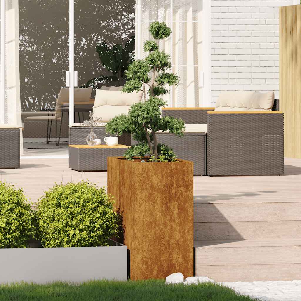 Fioriera Arrugginita 40x80x80 cm in Acciaio Corten