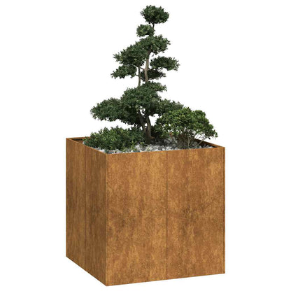 Fioriera Arrugginita 80x80x80 cm in Acciaio Corten