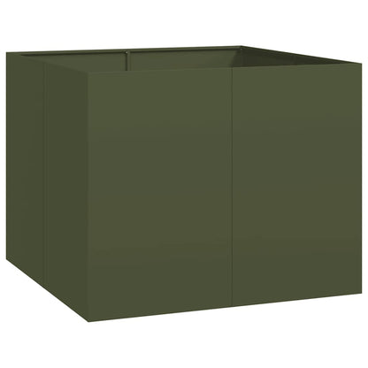 Fioriera Verde Oliva 100x100x80 cm in Acciaio