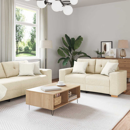 Divano 3 pcs Beige 221 x 80 x 80 cm Tessuto misto lino
