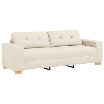 Divano 3 pcs Beige 221 x 80 x 80 cm Tessuto misto lino