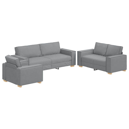 Divano 3 pcs Grigio chiaro 220 x 80 x 84 cm Tessuto misto lino