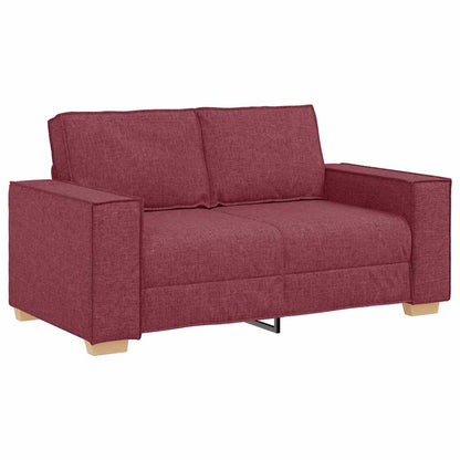 Divano 3 pcs Rosso Vino 220 x 80 x 84 cm Tessuto misto lino