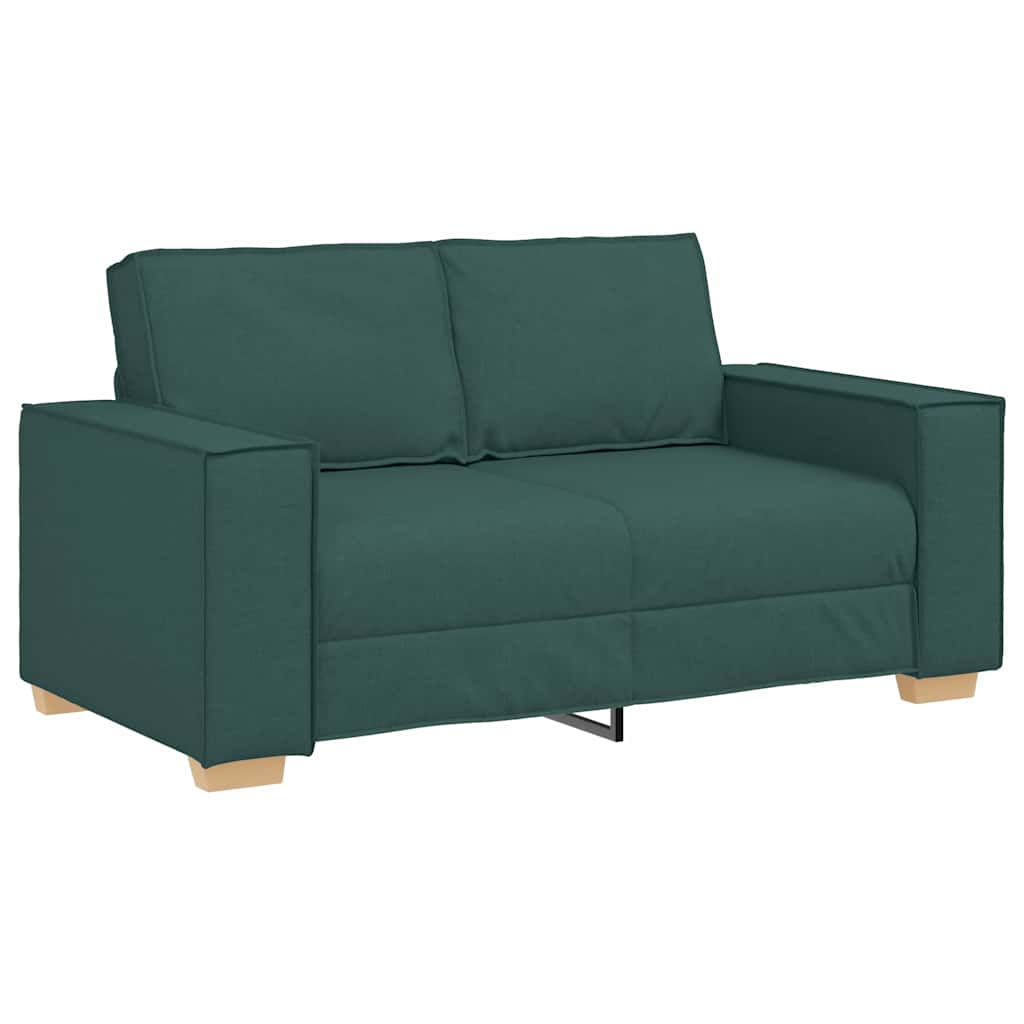 Divano 3 pcs Verde Scuro 220 x 80 x 84 cm Tessuto misto lino