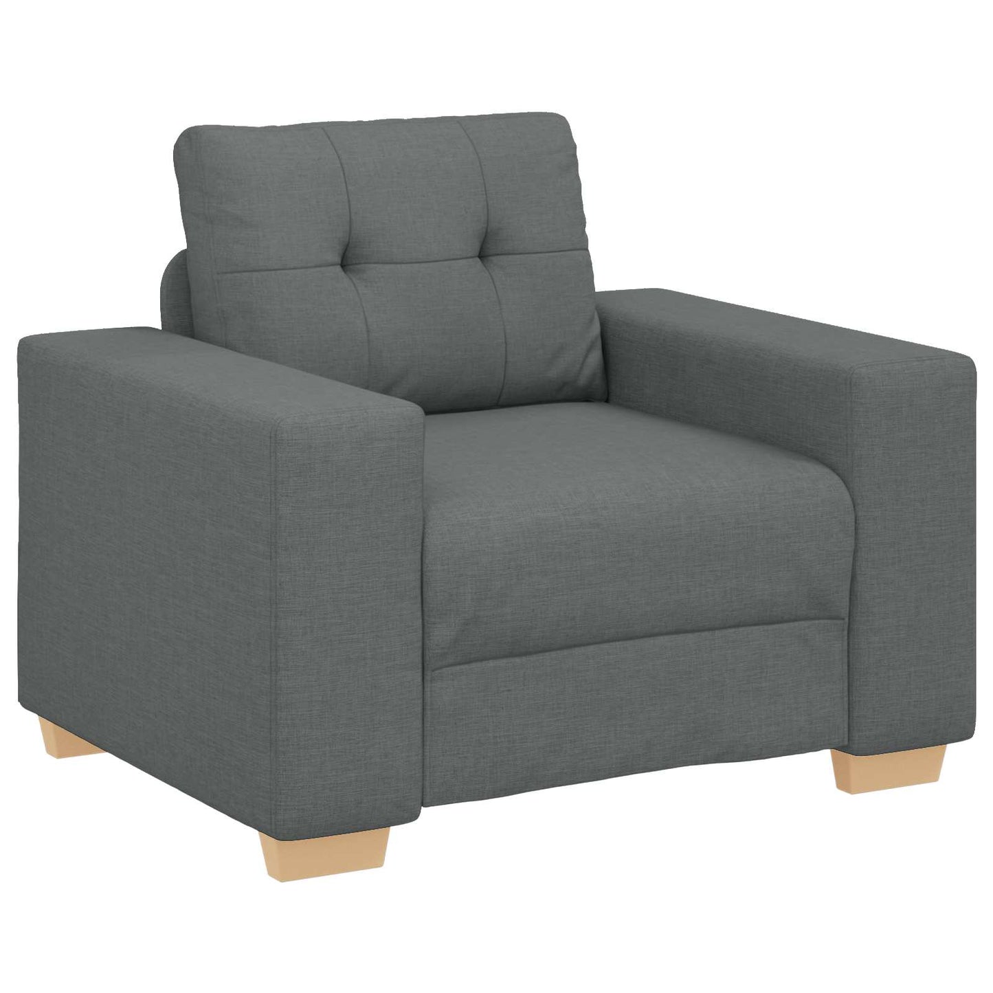 Divano 3 pcs Grigio scuro 221 x 80 x 80 cm Tessuto misto lino
