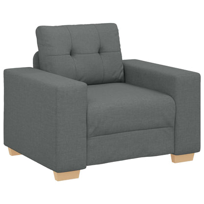 Divano 3 pcs Grigio scuro 221 x 80 x 80 cm Tessuto misto lino