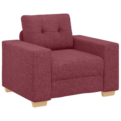 Divano 3 pcs Rosso Vento 221 x 80 x 80 cm Tessuto misto lino