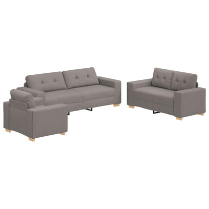 Divano 3 pcs Talpa 221 x 80 x 80 cm Tessuto misto lino