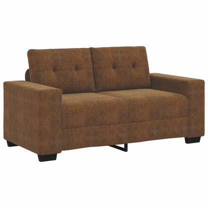 Divano 3 pcs Marrone 221 x 80 x 80 cm Tessuto misto lino