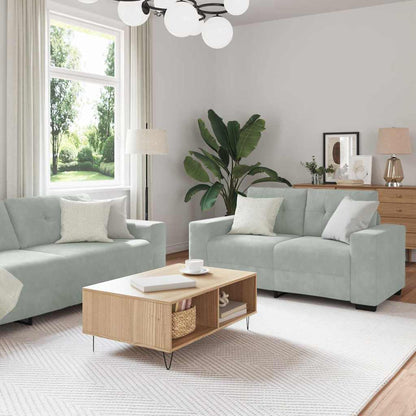 Set di divani 3 pcs Grigio chiaro 221 x 80 x 80 cm Velluto