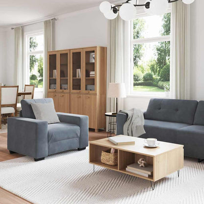 Set di divani 3 pcs Grigio scuro 221 x 80 x 80 cm Velluto