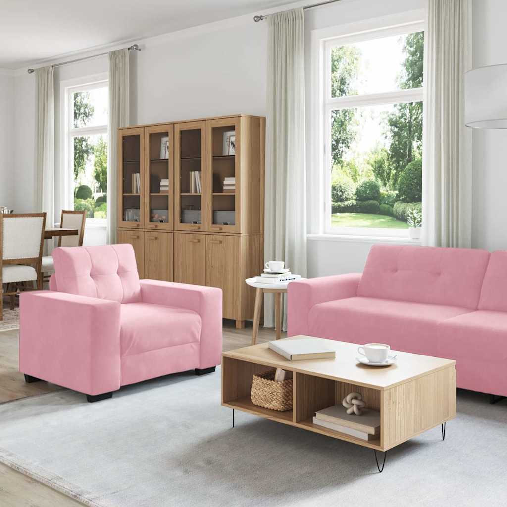 Set di divani 3 pcs Rosa 221 x 80 x 80 cm Velluto