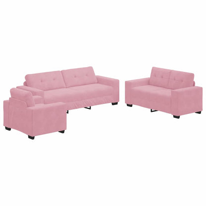 Set di divani 3 pcs Rosa 221 x 80 x 80 cm Velluto