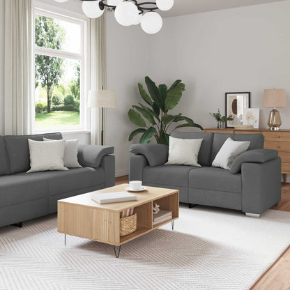 Divano 3 pcs Grigio scuro 219 x 80 x 82 cm Tessuto misto lino