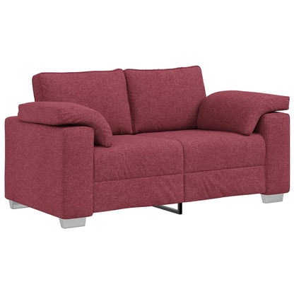 Divano 3 pcs Rosso Vento 219 x 80 x 82 cm Tessuto misto lino