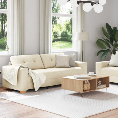 Divano 2 pcs Beige 221 x 80 x 80 cm Tessuto misto lino