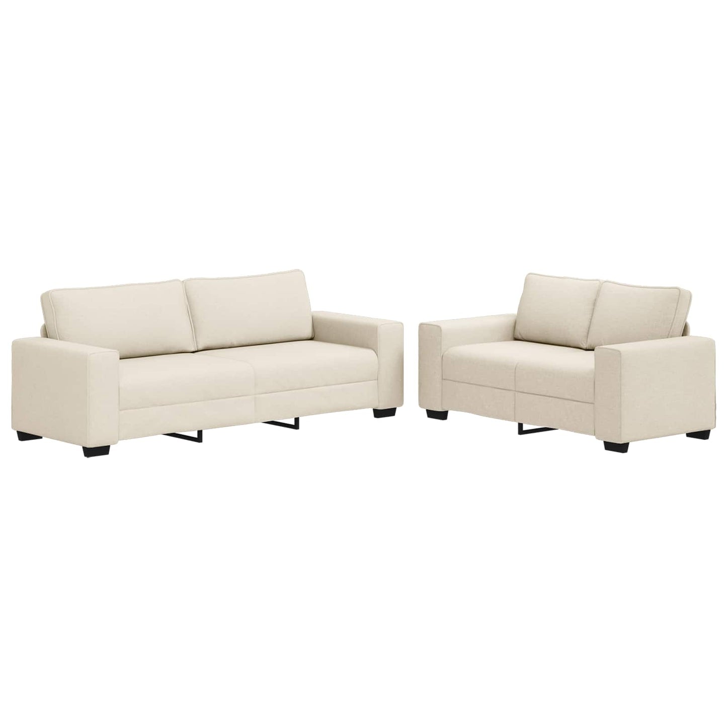 Divano 2 pcs Beige 221 x 80 x 82 cm Tessuto misto lino