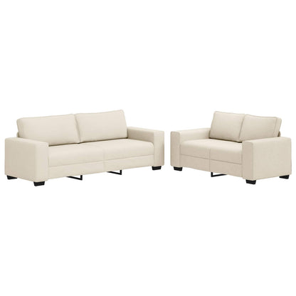 Divano 2 pcs Beige 221 x 80 x 82 cm Tessuto misto lino
