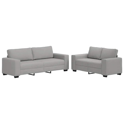 Set di Divani 2 pz con Cuscini Grigio Nuvola in Tessuto