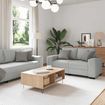 Set di Divani 2 pz con Cuscini Grigio Nuvola in Tessuto