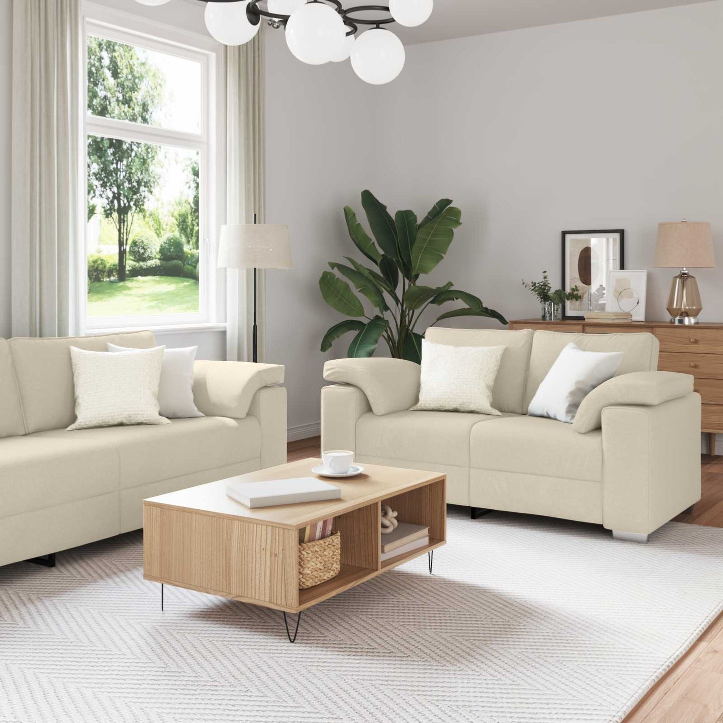 Divano 2 pcs Grigio scuro 219 x 80 x 82 cm Tessuto