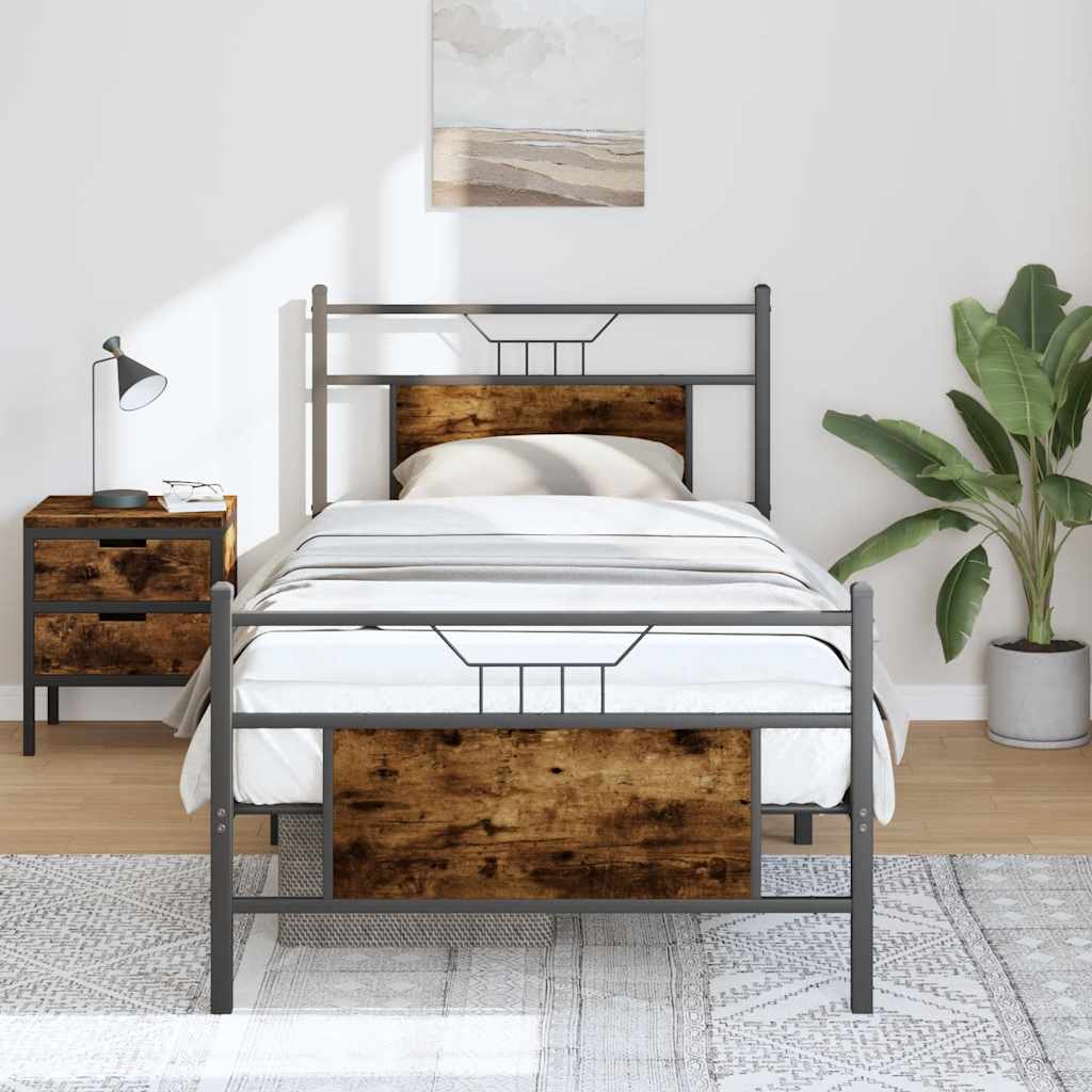 Giroletto senza Materasso Rovere Fumo 75x190 cm in Truciolato