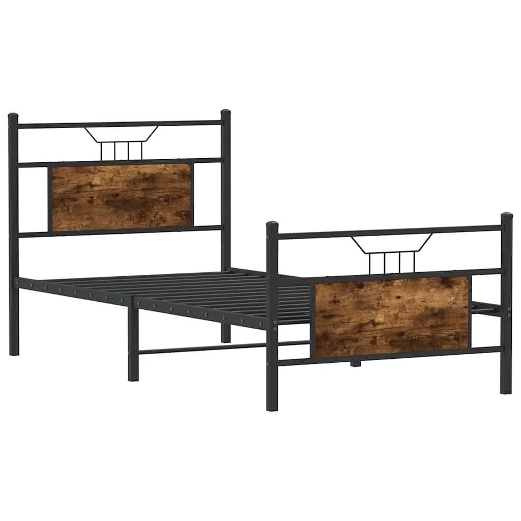 Giroletto senza Materasso Rovere Fumo 80x200 cm in Truciolato