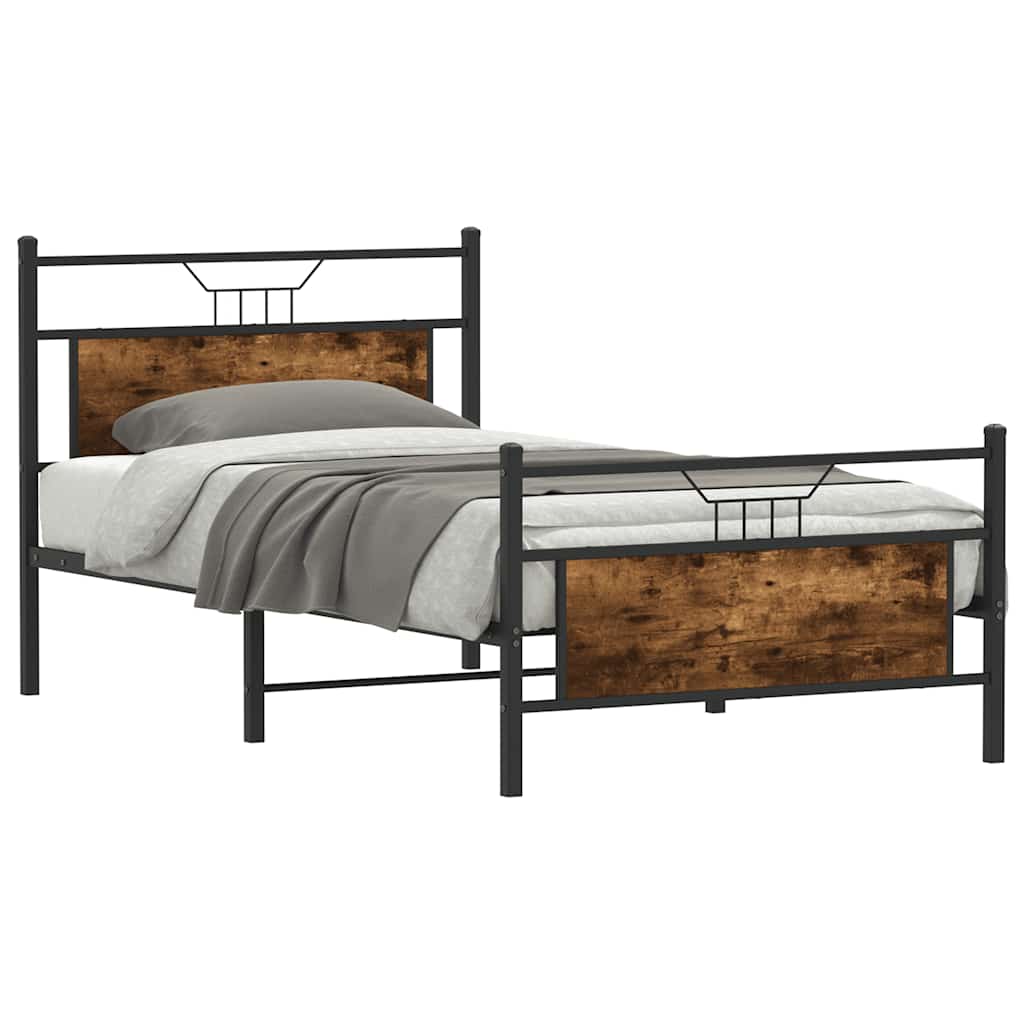 Giroletto senza Materasso Rovere Fumo 100x190 cm in Truciolato