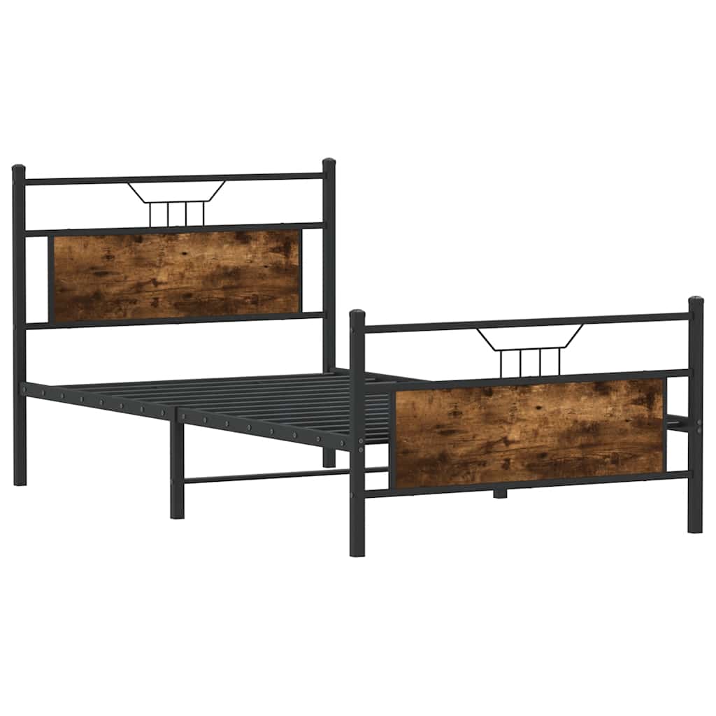Giroletto senza Materasso Rovere Fumo 100x190 cm in Truciolato