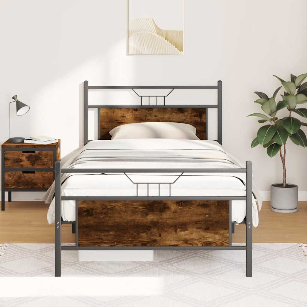 Giroletto senza Materasso Rovere Fumo 100x200 cm in Truciolato