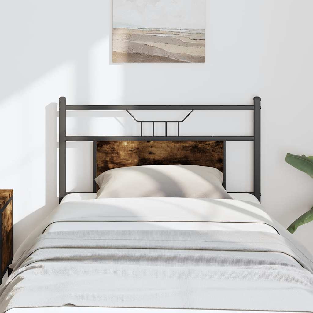 Testiera di Ricambio Rovere Fumo 75 cm in Legno Multistrato e Acciaio