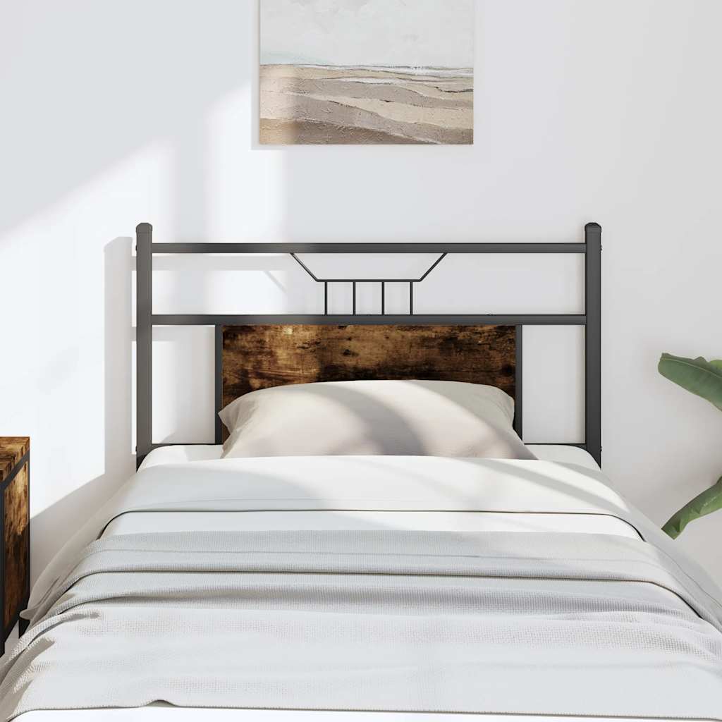 Testiera di Ricambio Rovere Fumo 80 cm in Legno Multistrato e Acciaio