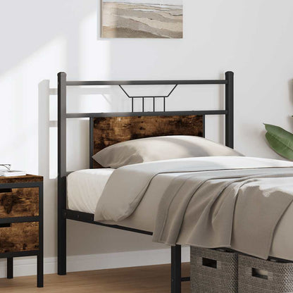 Testiera di Ricambio Rovere Fumo 90 cm in Legno Multistrato e Acciaio
