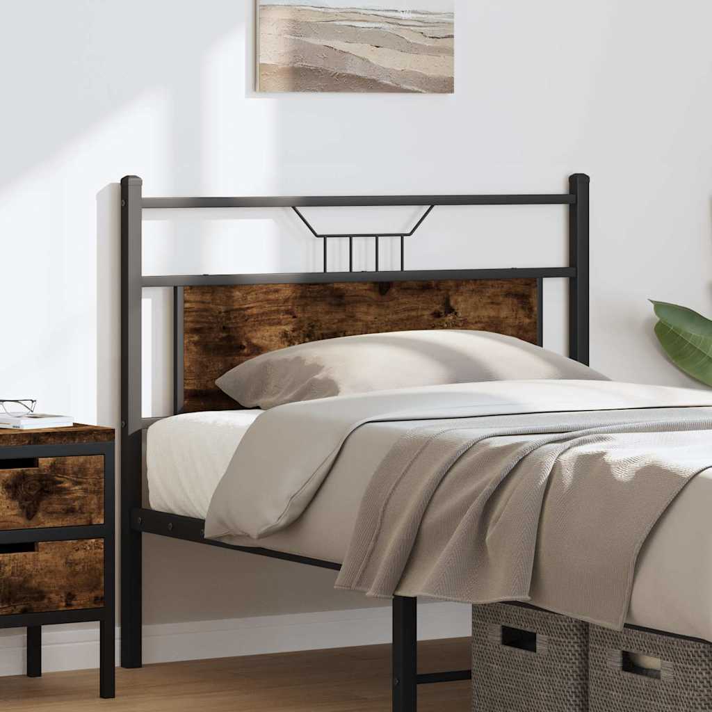 Testiera di Ricambio Rovere Fumo 100 cm in Legno Multistrato e Acciaio