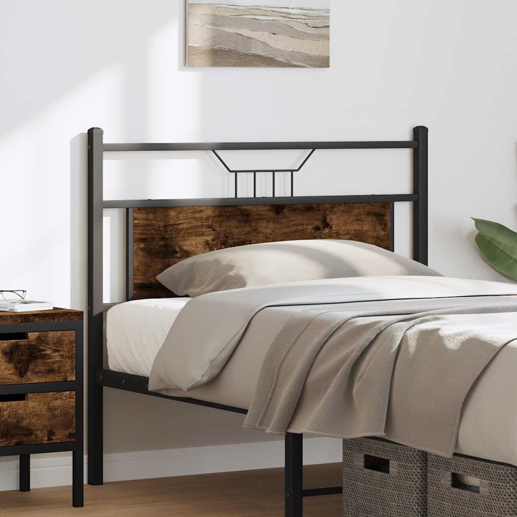 Testiera di Ricambio Rovere Fumo 107 cm in Legno Multistrato e Acciaio