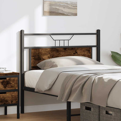 Testiera di Ricambio Rovere Fumo 107 cm in Legno Multistrato e Acciaio
