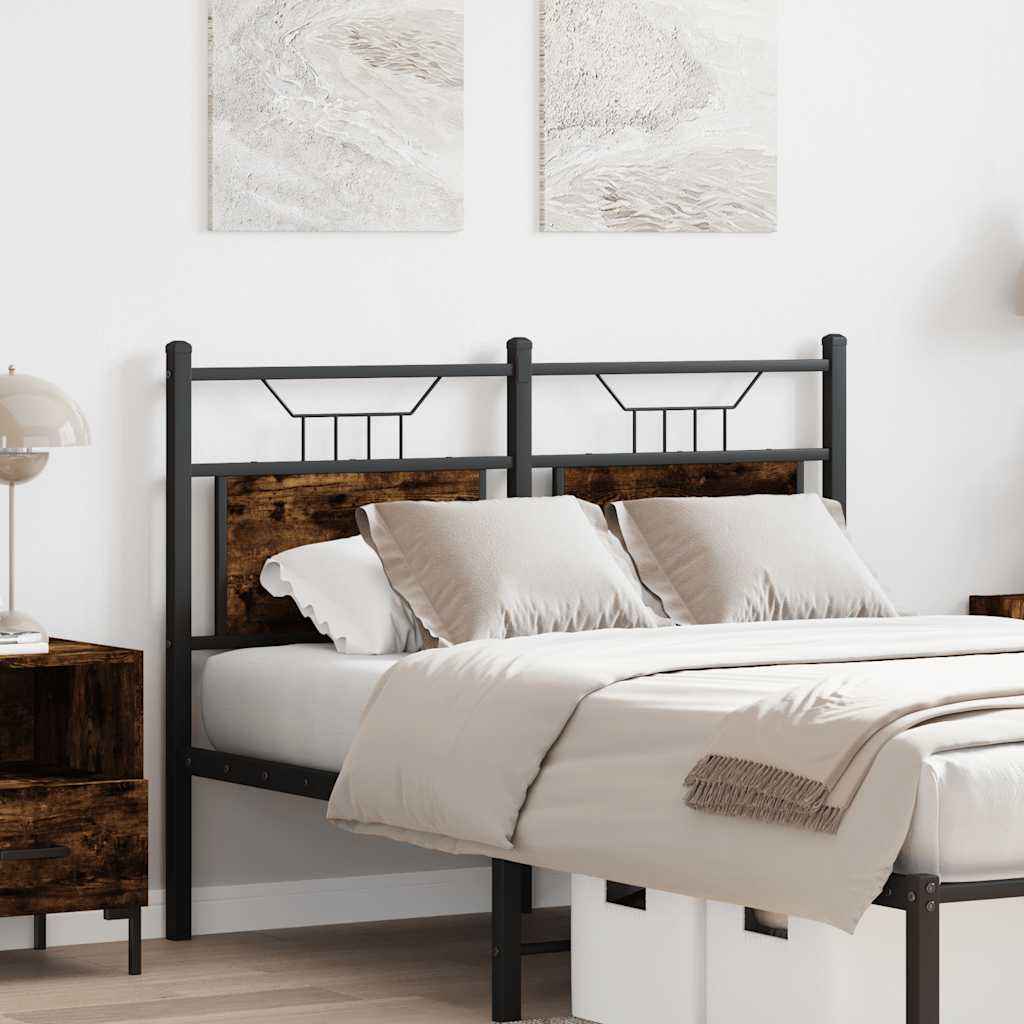 Testiera di Ricambio Rovere Fumo 120 cm in Legno Multistrato e Acciaio