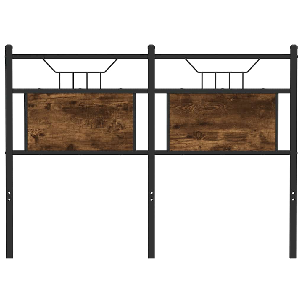 Testiera di Ricambio Rovere Fumo 120 cm in Legno Multistrato e Acciaio