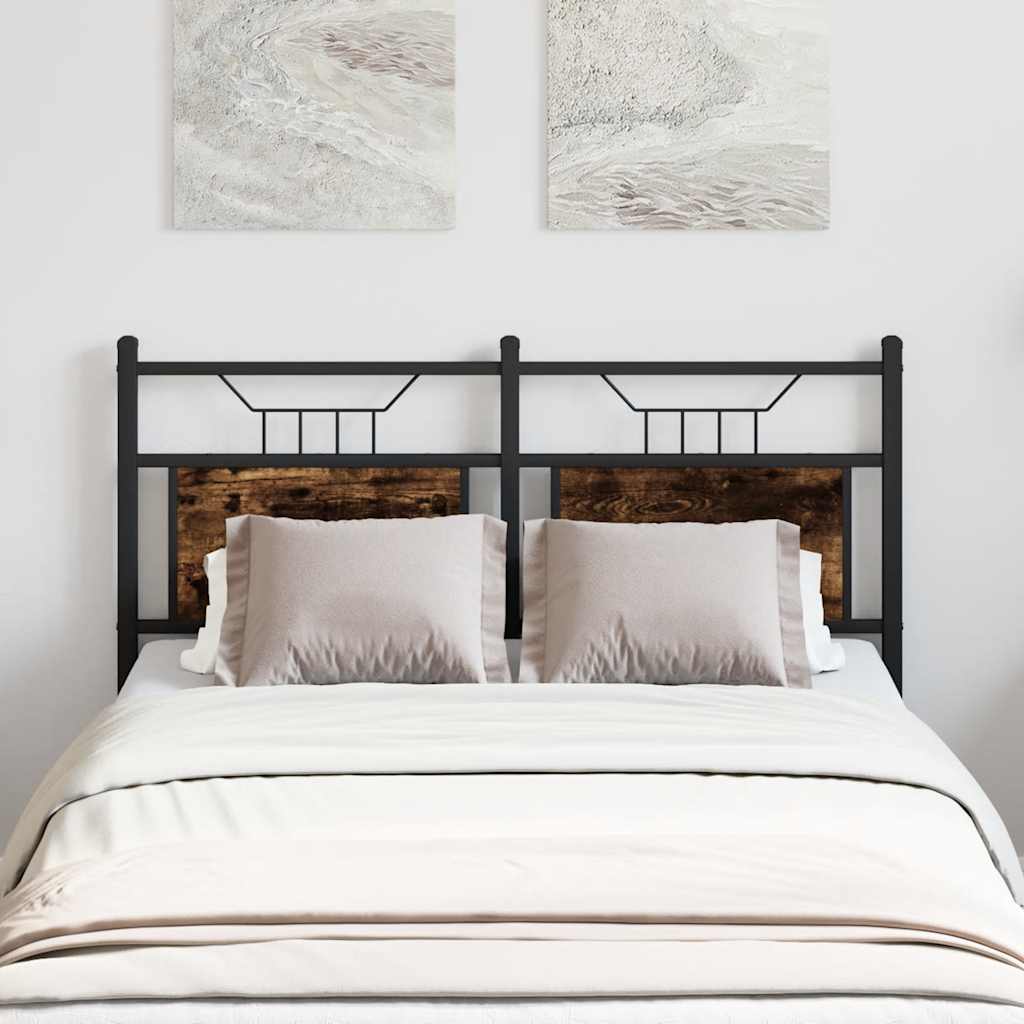 Testiera di Ricambio Rovere Fumo 120 cm in Legno Multistrato e Acciaio