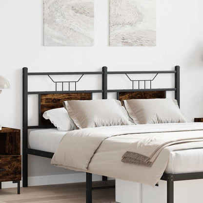 Testiera di Ricambio Rovere Fumo 137 cm in Legno Multistrato e Acciaio