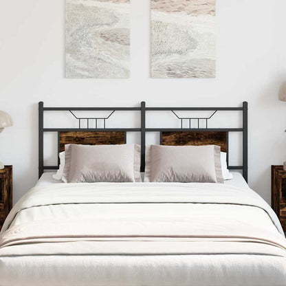 Testiera di Ricambio Rovere Fumo 137 cm in Legno Multistrato e Acciaio
