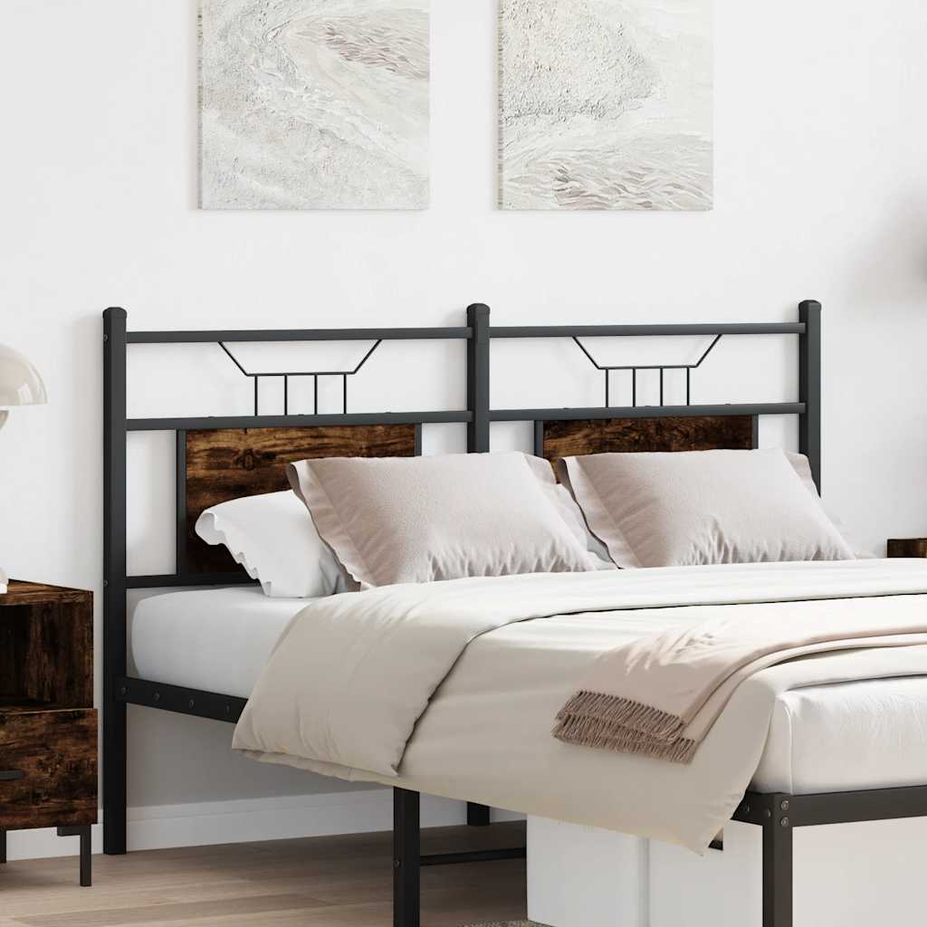 Testiera Rovere Fumo 150 cm in Legno Multistrato e Acciaio