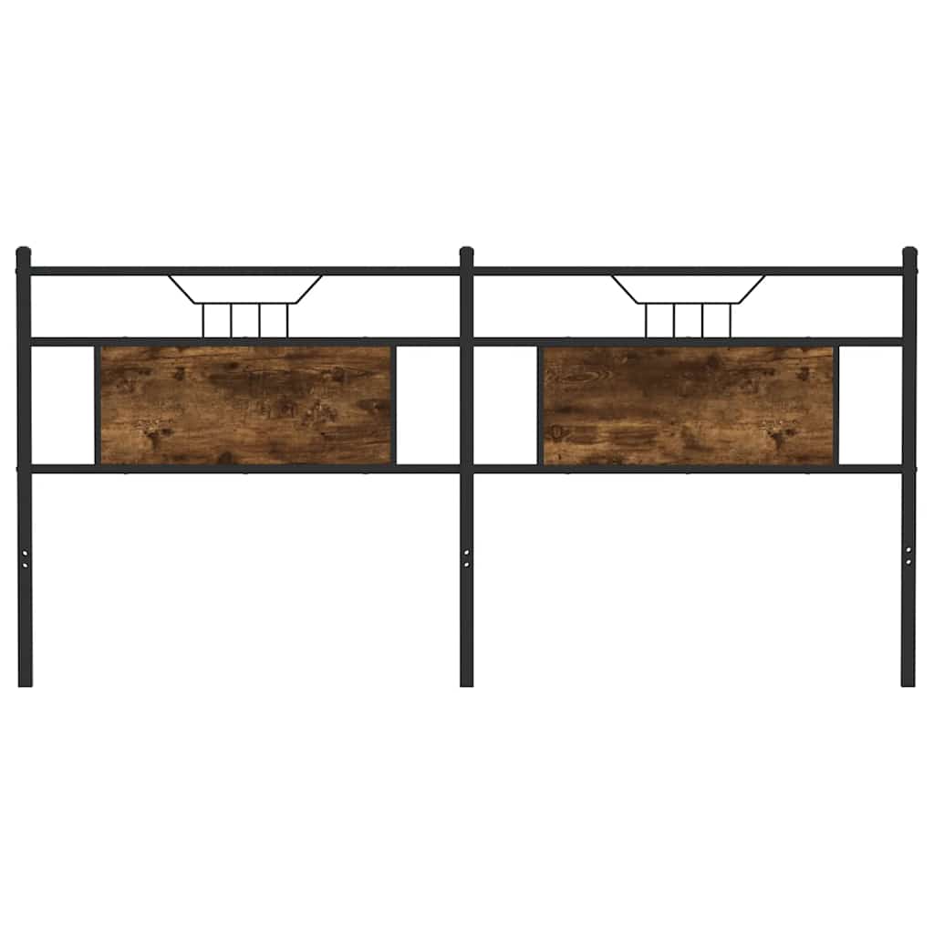 Testiera Rovere Fumo 160 cm in Legno Multistrato e Acciaio