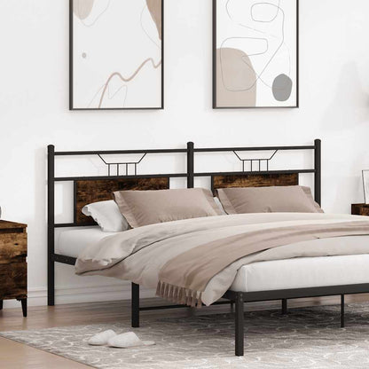 Testiera di Ricambio Rovere Fumo 180 cm in Legno Multistrato e Acciaio