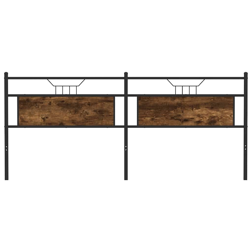 Testiera di Ricambio Rovere Fumo 193 cm in Legno Multistrato e Acciaio