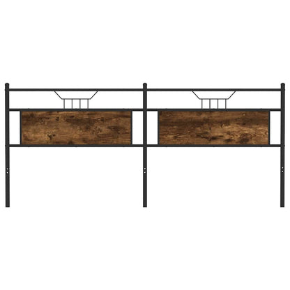 Testiera di Ricambio Rovere Fumo 193 cm in Legno Multistrato e Acciaio