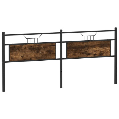 Testiera Rovere Fumo 200 cm in Legno Multistrato e Acciaio