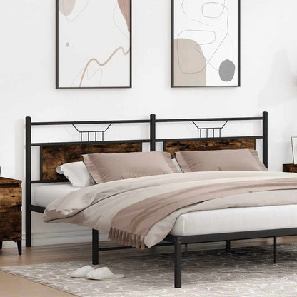 Testiera Rovere Fumo 200 cm in Legno Multistrato e Acciaio